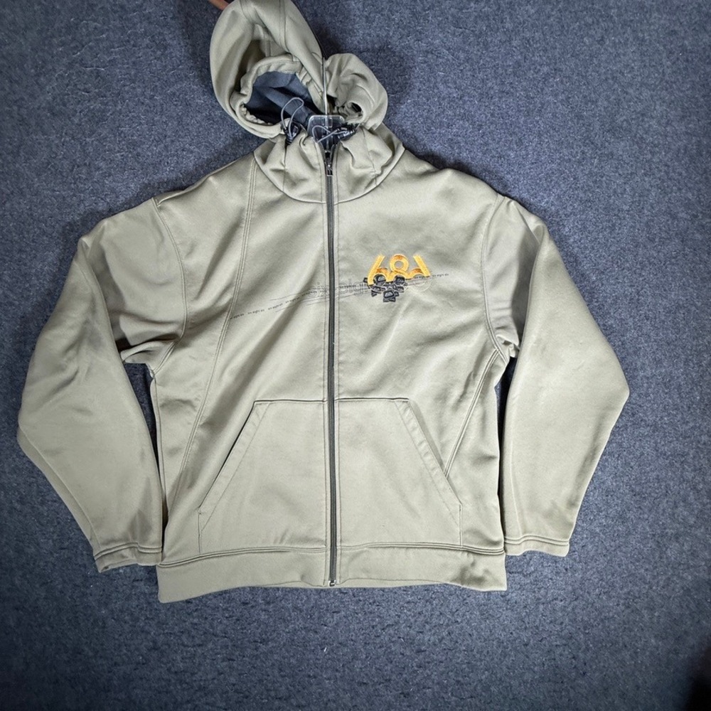 686 Mens‎ Technical Full Zip Hoodie Olive Green Embroidered Logo Size M